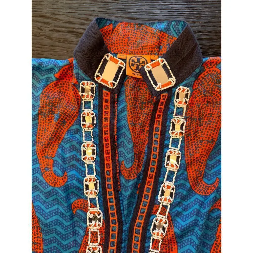 Tory Burch V-Neck Shirt multicolor paisley tunic